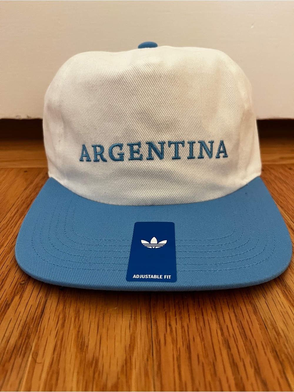 Adidas Argentina Originals Tournament Men’s Hat Cap White /Blue Adjustable Fit